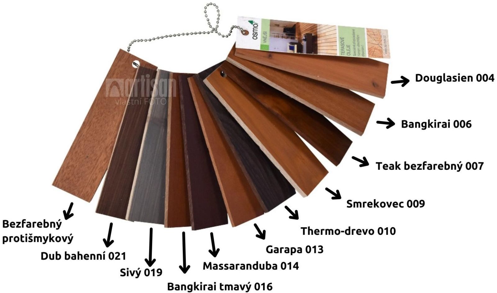 vzorkovník OSMO Špeciálne terasové oleje pre ľahšie rozhodovanie